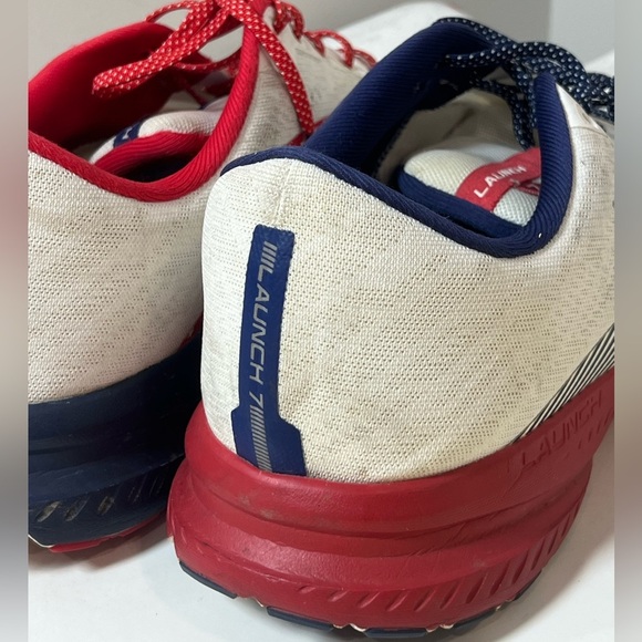 Brooks Size 14 Launch 7 DNA USA Patriotic Red, White, and Blue Athletic Shoes - Picture 7 of 12